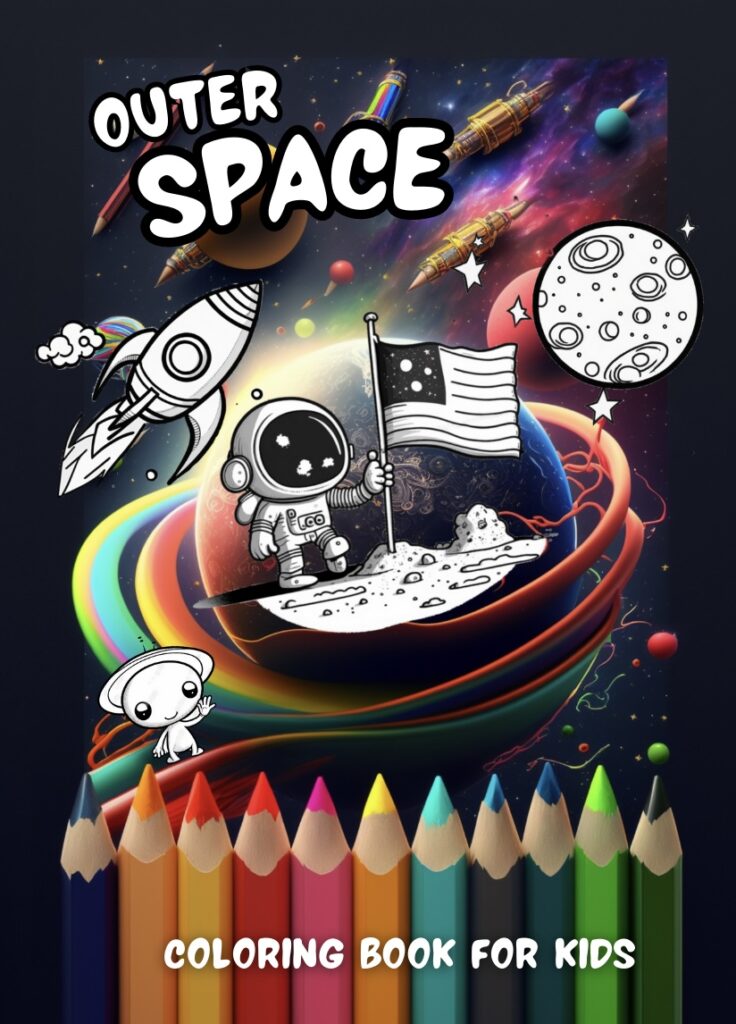 Outer space coloring book Learn Allover