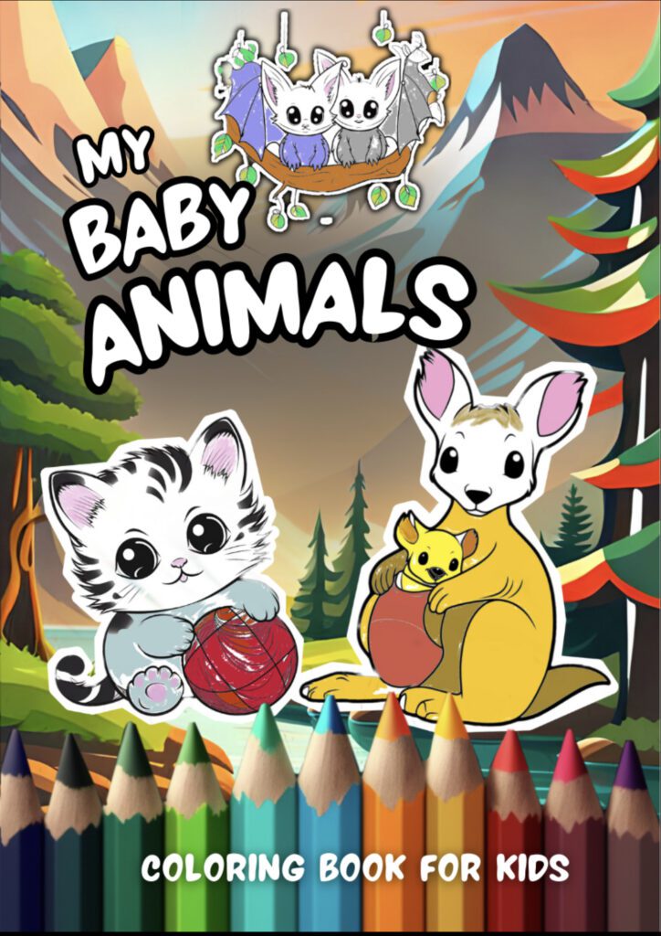 Baby Animals coloring book for children Learn Allover